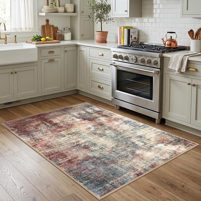 IOHOUZE Abstract Area Rug 4x5 Ft Washable Rugs