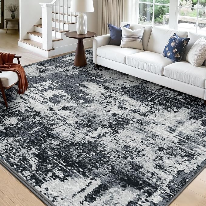 RELEANY Washable Area Rugs Square 10ft Non-Slip Modern Abstract Soft