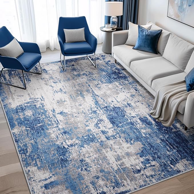 RELEANY Washable Area Rugs 6'x9' Non-Slip Modern Abstract Soft