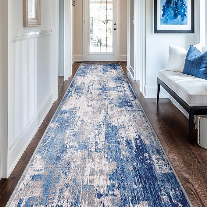 RELEANY Washable Area Rugs 2'x10' Non-Slip Modern Abstract Soft