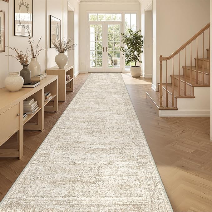 3x14 Washable Runner Rug for Hallway, Non-Slip Long Hallway Runner for Entryway