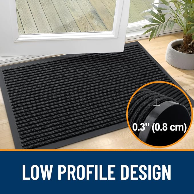 OLANLY Front Door Mat Indoor Outdoor Entrance, Waterproof Heavy Duty Doormat