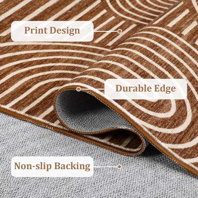 ROYHOME Modern Rug 2x6 Runners for Hallways, Abstract Kitchen Runner Rugs Non