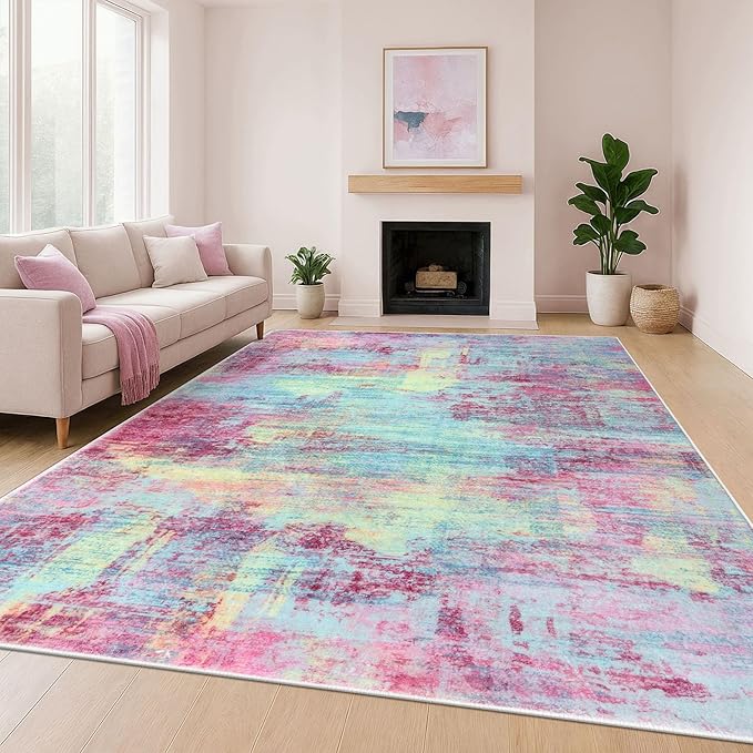 IOHOUZE Abstract Area Rugs 9x12 Ft Washable Large Rugs