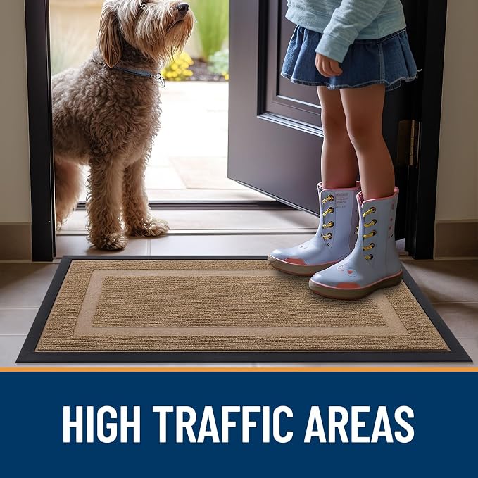 OLANLY Front Door Mat Indoor Outdoor Entrance, Waterproof All-Season,