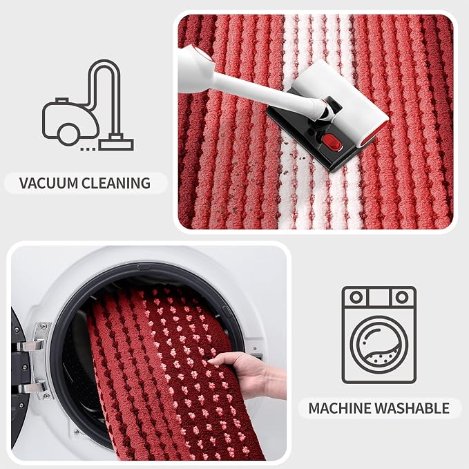 Kitinjoy Indoor Outdoor Door Mat, 59x20 Non-Slip Absorbent Dirt Trapper