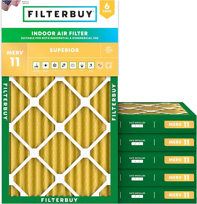 Filterbuy 14x36x2 Air Filter MERV 11 Superior Pet & Allergy Defense,