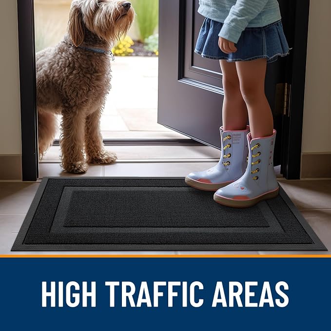 OLANLY Front Door Mat Indoor Outdoor Entrance, Waterproof All-Season,