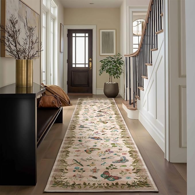 Machine Washable Hallway Runner Rugs: 2'x10' Kitchen Runner Stain Resistant Non