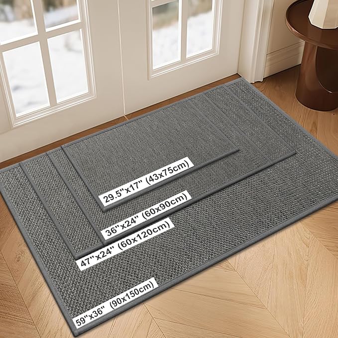 LEKEEPGO Door Mat 17"x29", Non Slip Door Mat Indoor Entrance, Rubber Backing
