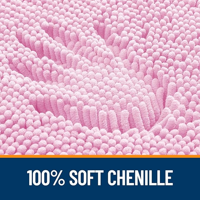 OLANLY Bathroom Rugs 35x24, Extra Soft Absorbent Chenille Bath Rugs, Rubber