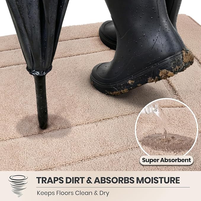 PURRUGS Dirt Trapping Door Mat 32" x 70", Non-Slip/Skid Machine Washable