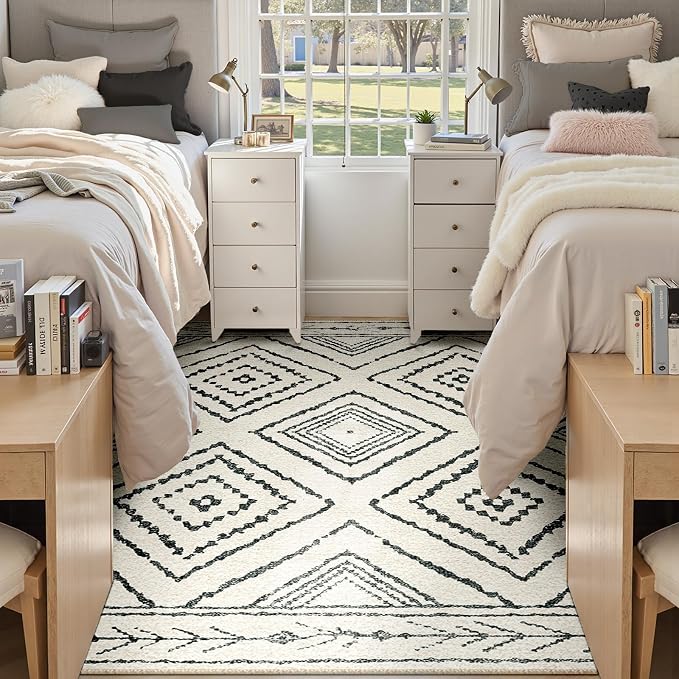 BESTSWEETIE Area Rug 6x9 Rug Machine Washable Non-Slip Low Pile Print Pattern