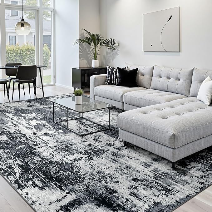 RELEANY Washable Area Rugs 6'x9' Non-Slip Modern Abstract Soft