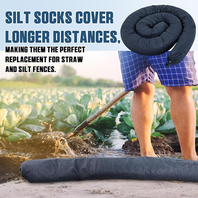 2 Pcs Sediment Filter Erosion Control Blanket Silt Fence Sock