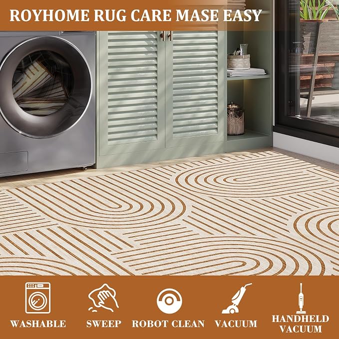 ROYHOME Washable Rug 8x10 Area Rugs