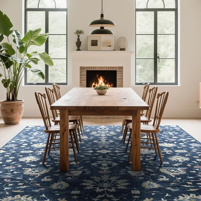 Washable Rugs 8x10 Area Rugs for Living Room, Dining Room- Soft Low Pile