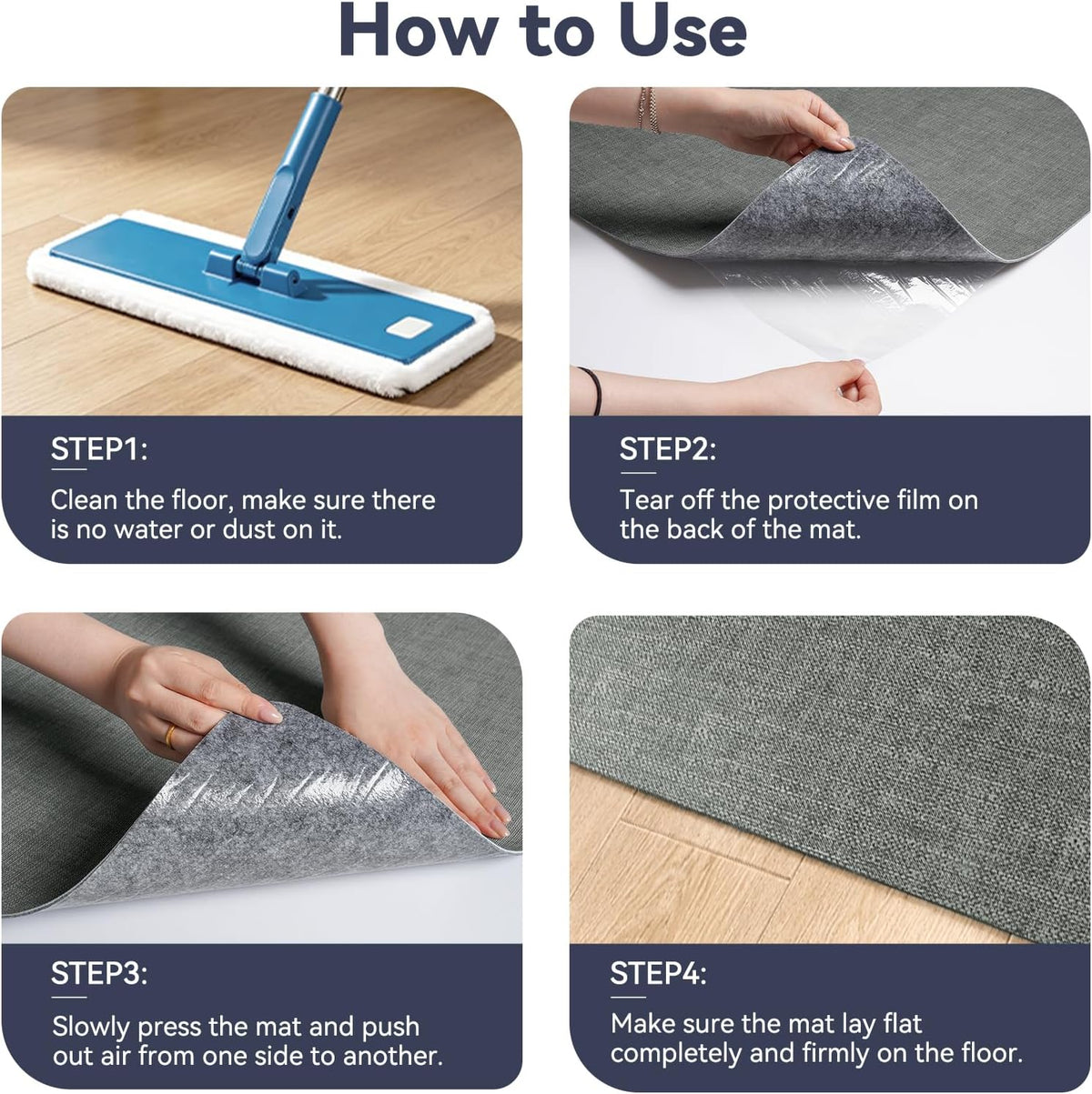 YDKGL Office Chair Mat for Hardwood Floor Non Slip Protector Grey 35"x53"