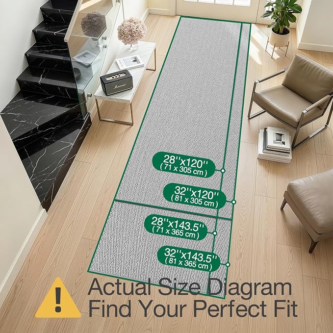 LUMI Ultra Thin Runner Rug for Hallway 2.7'x10', Non-Slip Entryway Rug