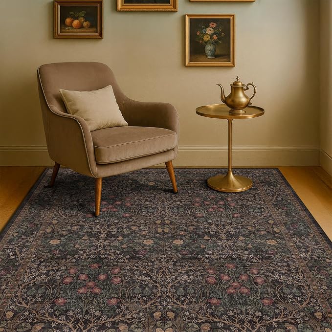 Washable Dark Brown 4x6 Area Rugs