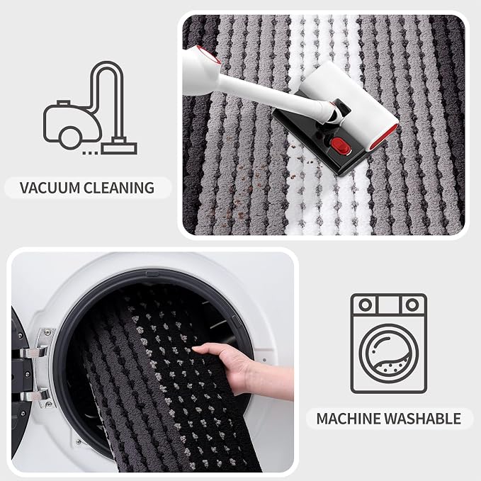 Kitinjoy Indoor Outdoor Door Mat, 48x30 Non-Slip Absorbent Dirt Trapper