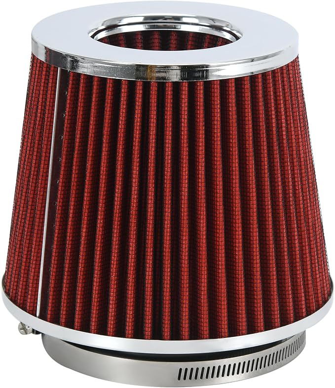 PTNHZ Universal Red 4" 102mm High Flow Cold Air Intake Cone Air Filter Power