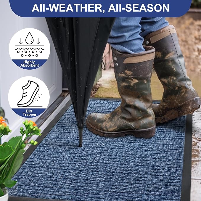 Mibao Front Door Mat, Heavy Duty Durable Welcome Mat