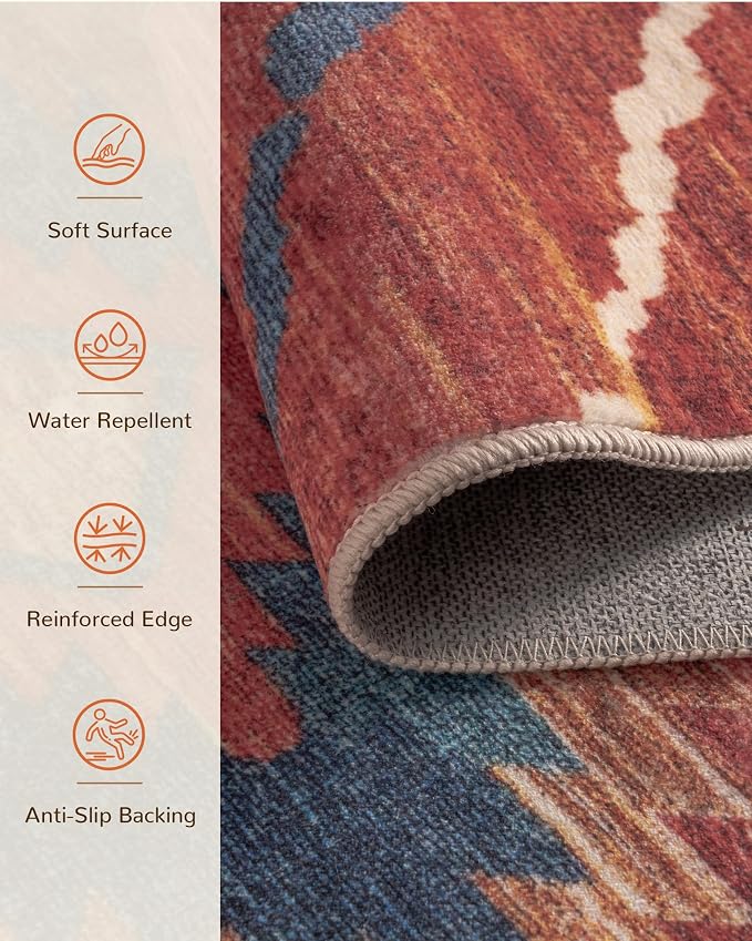 BESTSWEETIE Area Rug 10x14 Rug Machine Washable Non-Slip Low Pile Print Pattern