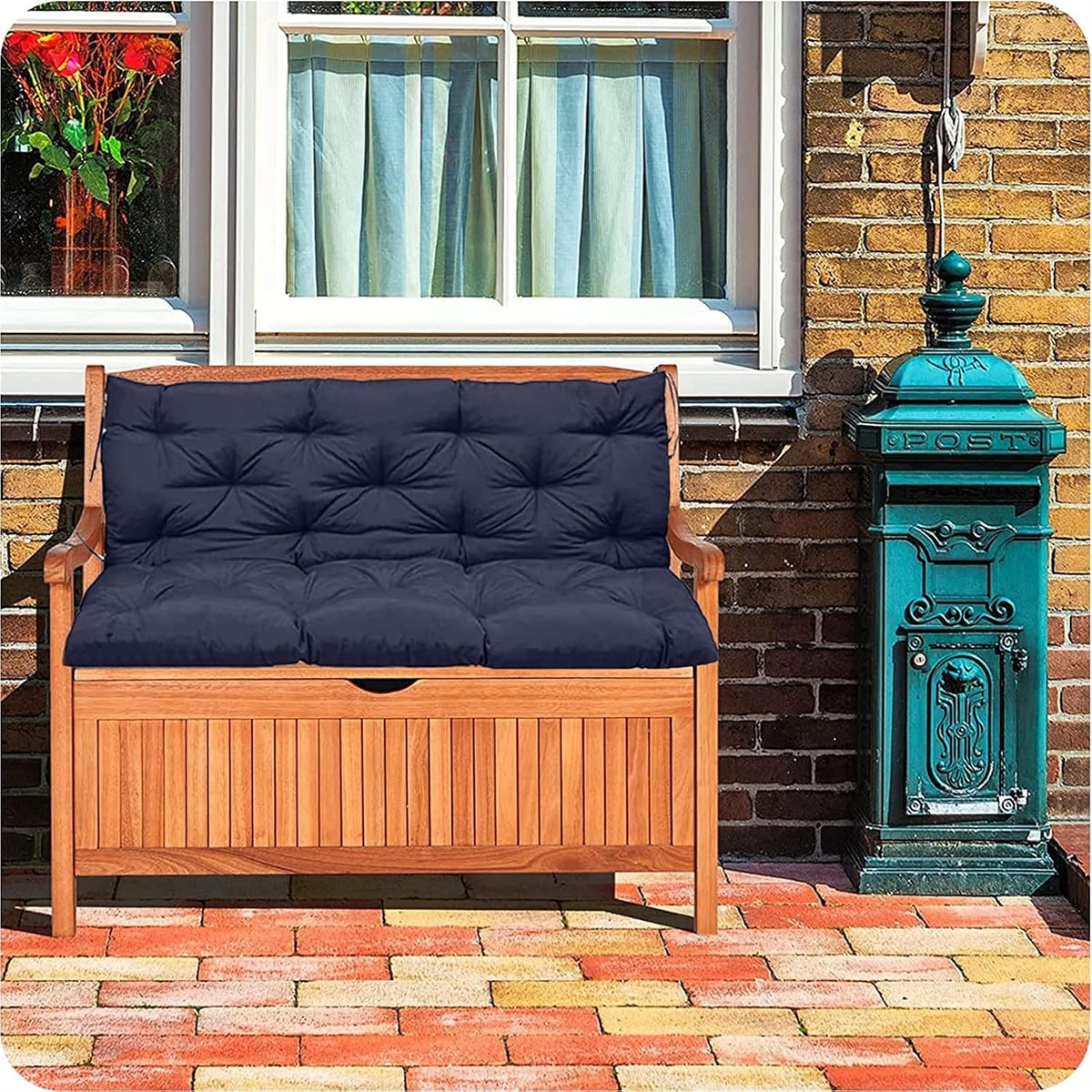 Swing Cushion Replacement Outdoor Porch Waterproof Bench Cushion 2-3 Seater Washable Bench Replacement Cushions for Outdoor Patio Porch Swing Cushions