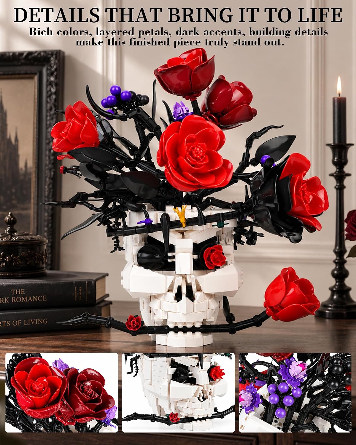 Gothic Skull FLower Advent Calendar, Dark Romantic Decor for Women Girls
