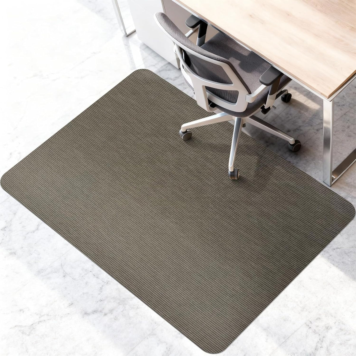 Azadx Heavy Duty Office Chair Mat for Hardwood Floor 36" x 48" Desk Chair Mat for Hard Floors No Slip Floor Protector for Home Office Flatten Quickly‌, Brown