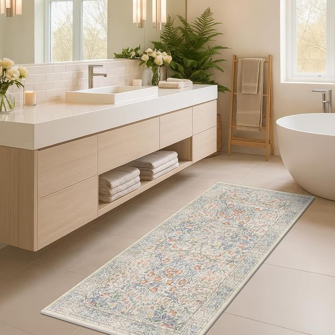 Hazo Haus Washable Bathroom Runner Rug 2x5, Non Slip Runner