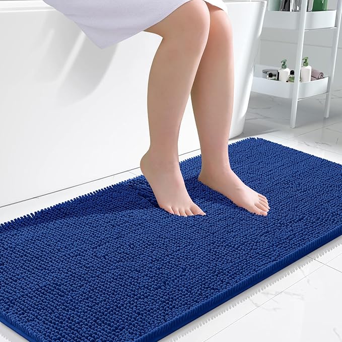 OLANLY Large Bathroom Rugs 45x27, Extra Soft Absorbent Chenille Bath Rugs