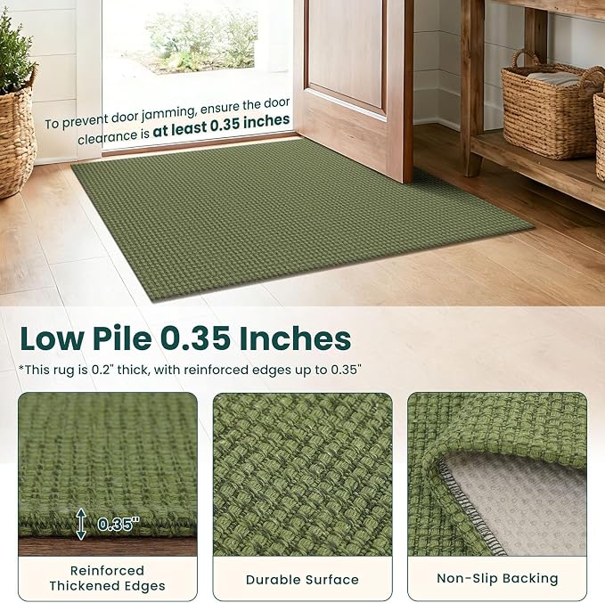 KOZYFLY Cotton 2x6 Washable Runner Rug, Non Slip Runners