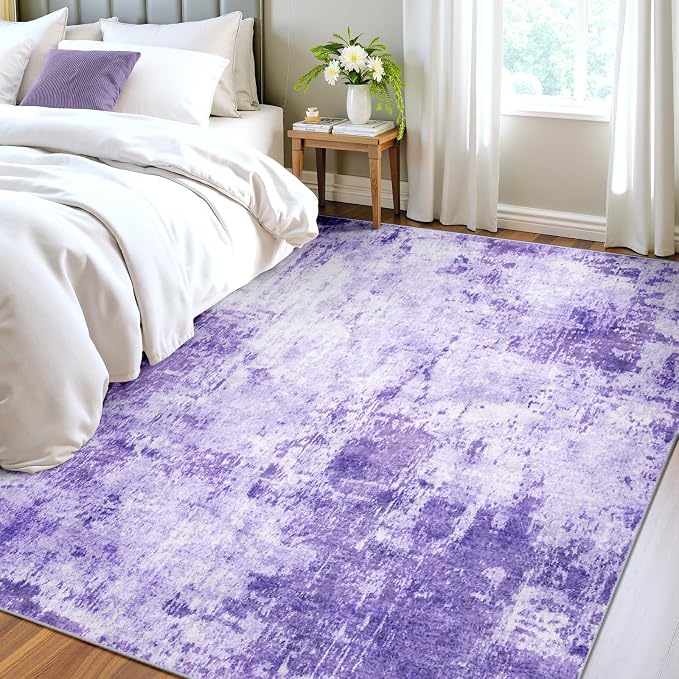 RELEANY Washable Area Rugs 4'x6' Non-Slip Modern Abstract Soft