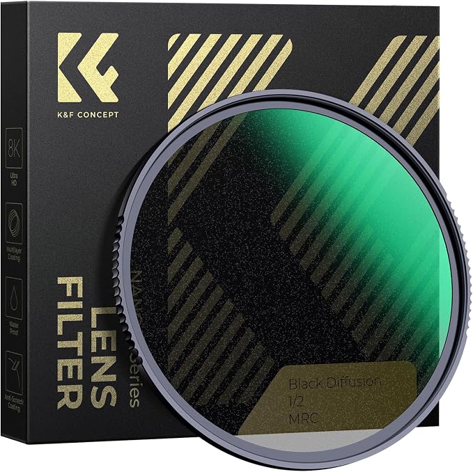 K&F CONCEPT 52mm Black Diffusion 1/2 Filter Mist Cinematic Effect Lens Filter