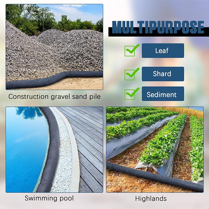 2 Pcs Sediment Filter Erosion Control Blanket Silt Fence Sock