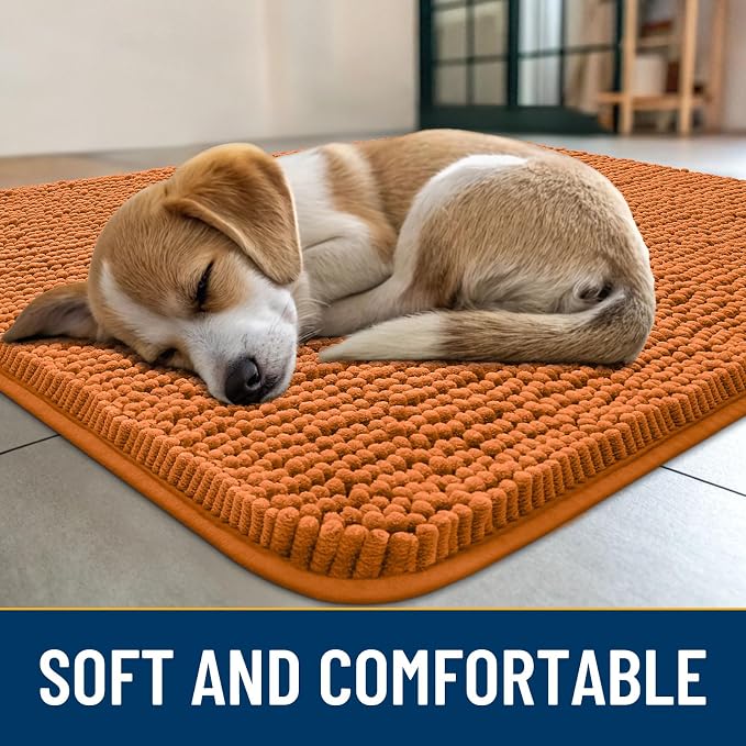 Smiry Dog Door Mat for Muddy Paws 70x24, Absorbent Dirt Trapper, Non-Slip