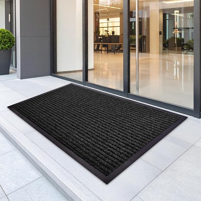 4 Pack Charcoal Commercial Door Mat 3'x5' Heavy Duty Industrial Floor Mat
