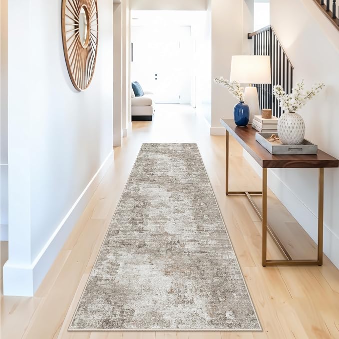 2x8 Washable Non-Slip Hallway Runner Rug – Modern Abstract Soft Carpet