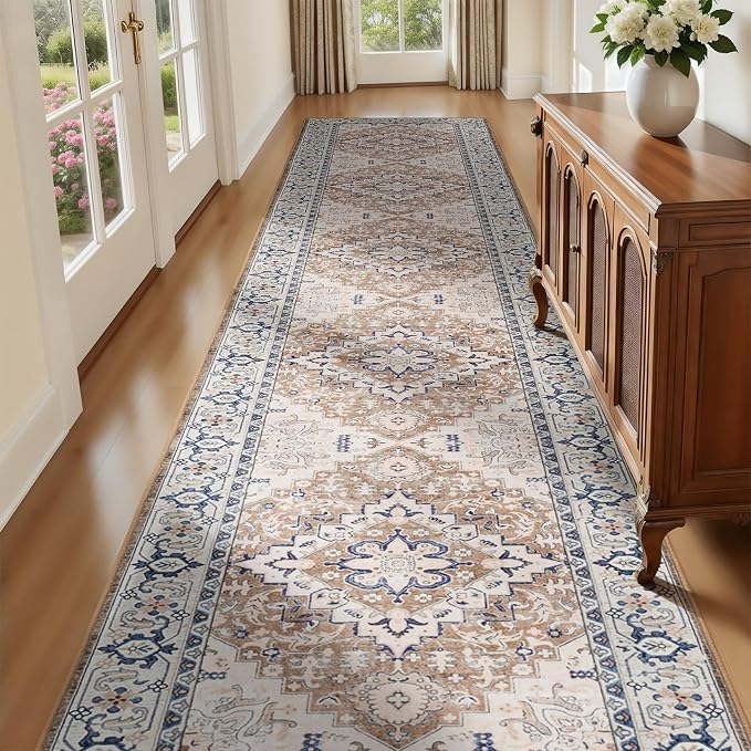 Lofus 2'6"x12' Runner Rug for Hallways, Washable Kitchen Rugs, Non-Slip Rugs