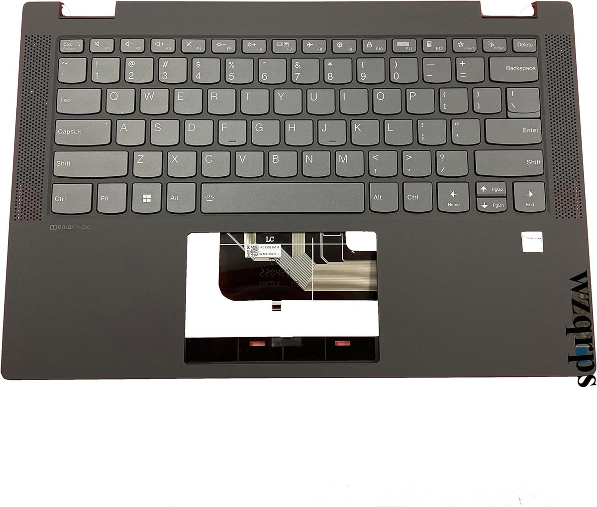 Replacement Laptop Upper Case Palmrest Backlit Keyboard Touchpad Assembly Part for Le novo Flex 5-14IIL05 ARE05 ITL05 5CB0Y85490 Gray