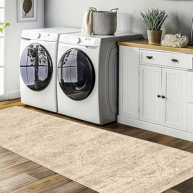 Kitchen Runners Rug 2.5x8 with Non-Slip Backing, Vintage Washable Runner Rugs
