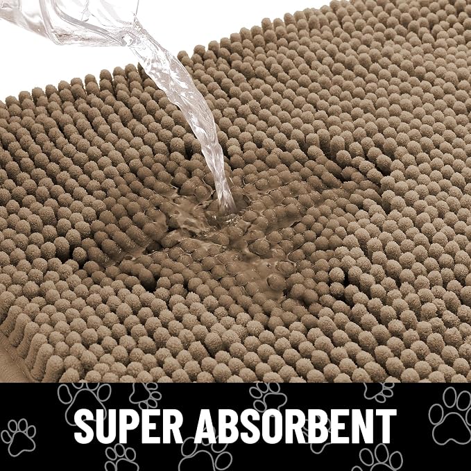 Smiry Dog Door Mat for Muddy Paws, Absorbent Dirt Trapper Non Slip Quick Dry