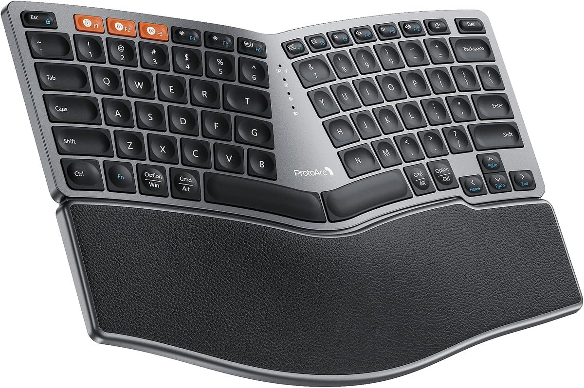 ProtoArc EK04 Mini Compact Wireless Ergonomic Keyboard - Space Gray