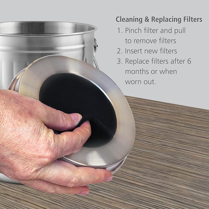 12 Pieces Counter Top Activated Carbon Compost Bin Filters