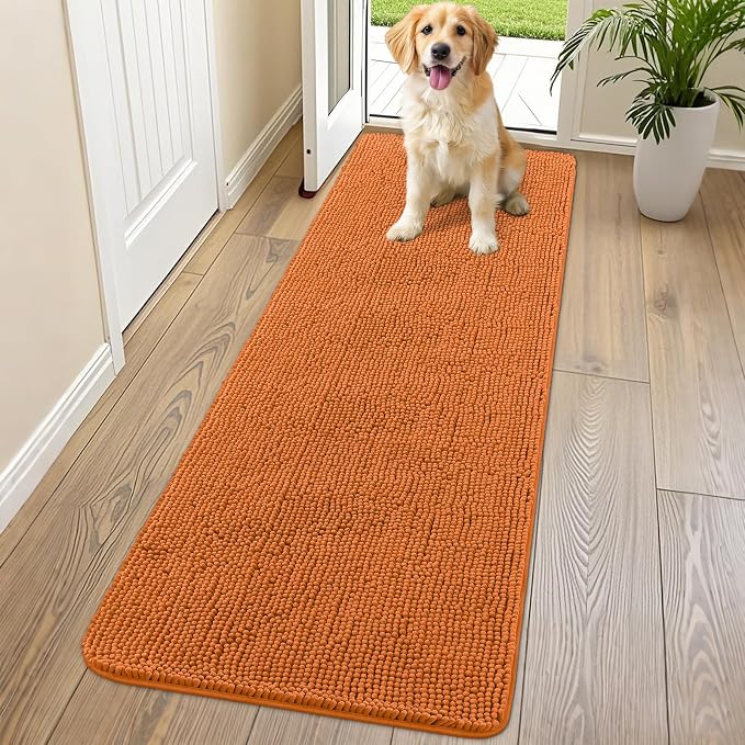 Smiry Dog Door Mat for Muddy Paws 70x24, Absorbent Dirt Trapper, Non-Slip