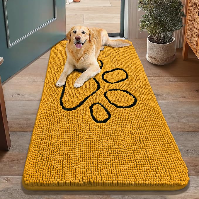 Smiry Dog Door Mat for Muddy Paws, Absorbent Dirt Trapper Non Slip Quick Dry