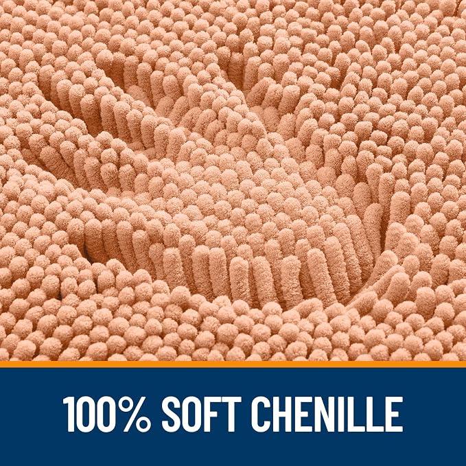 OLANLY Bathroom Rugs 30x20, Extra Soft Absorbent Chenille Bath Rugs, Rubber