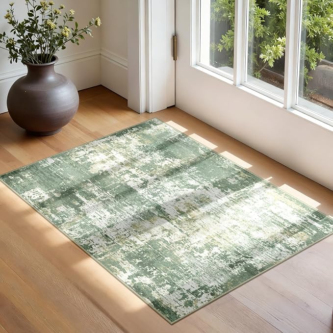 RELEANY Washable Area Rugs 2'x3' Non-Slip Modern Abstract Soft